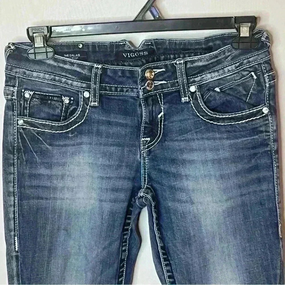 Vigoss The Dallas Slim Boot Denim Jeans Women 5/6 Medium Wash Low Rise 5 Pocket - Picture 4 of 6